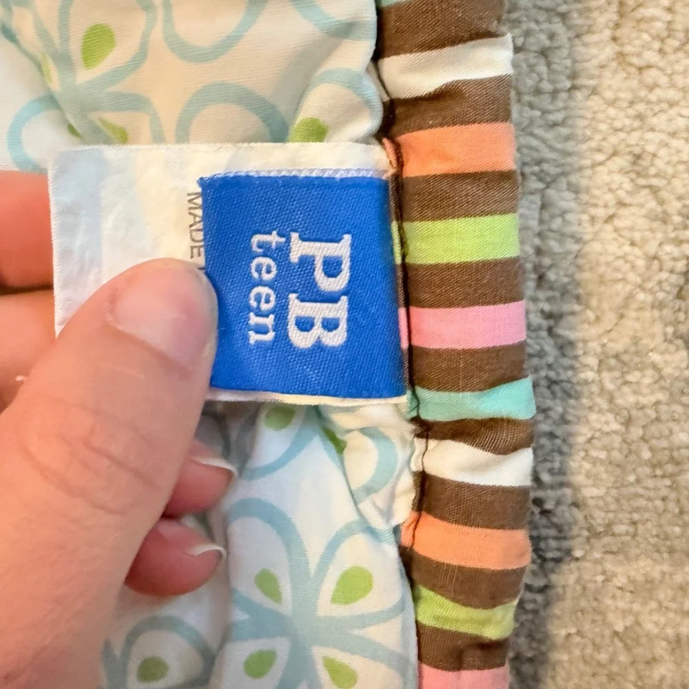 Pottery Barn Quilt Comforter Matching Set Peace Sign Sham Twin Patchwork Boho